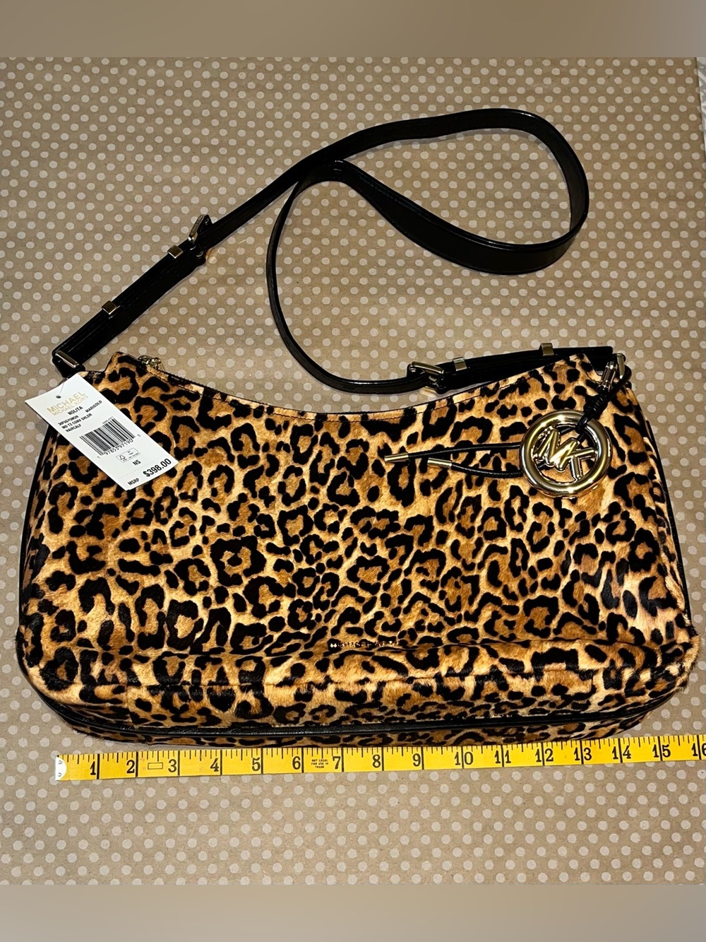 Michael Kors Leopard Print Crossbody Bag - Black & Brown